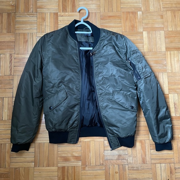 COPY - Dark Green - Khaki Bomber Jacket (Unisex) - Size S/M - Bought in Paris. … - Picture 5 of 7
